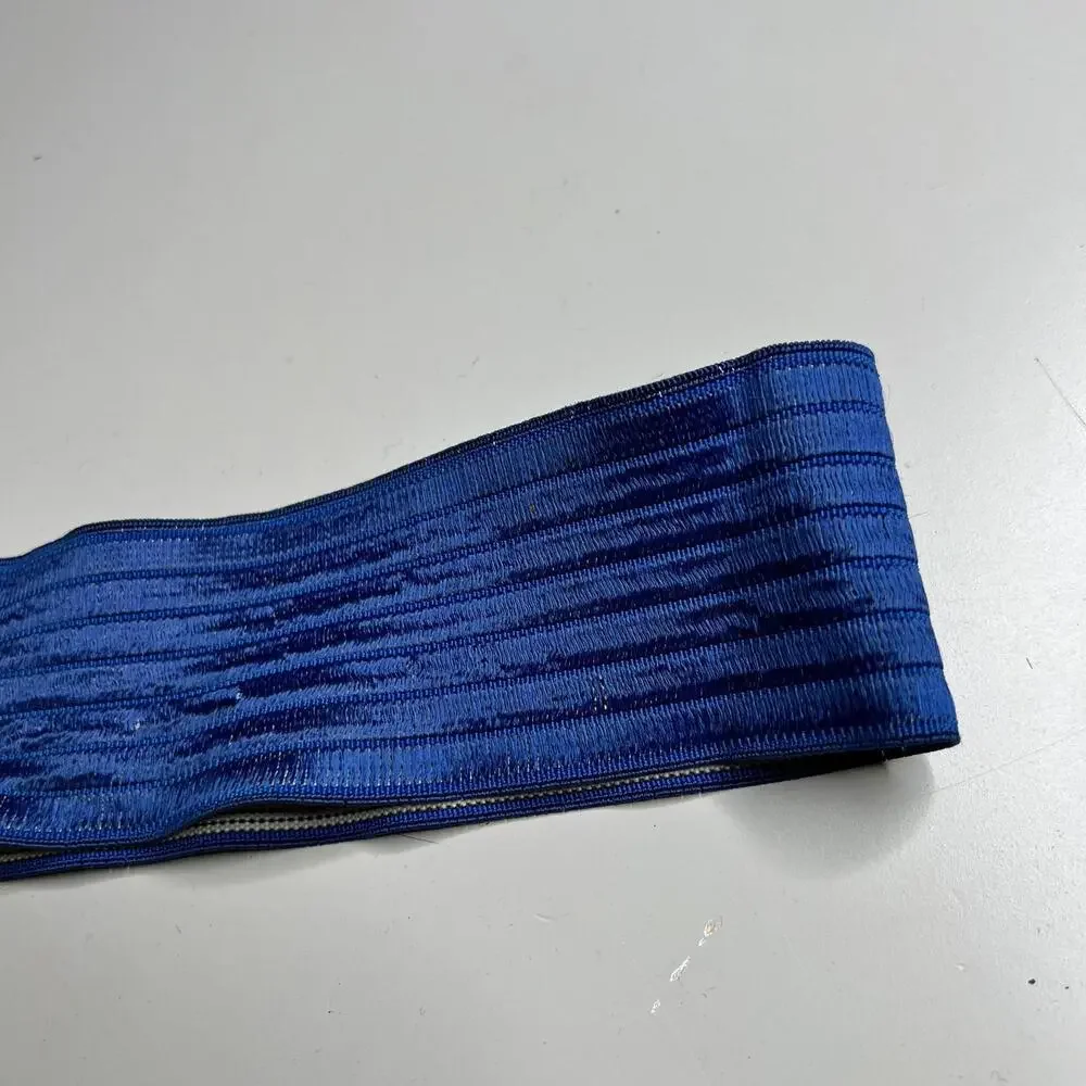 Vintage Charmant Waist Belt‎ Womens L Blue Elastic Wide Gold Tone Buckle Cinch
